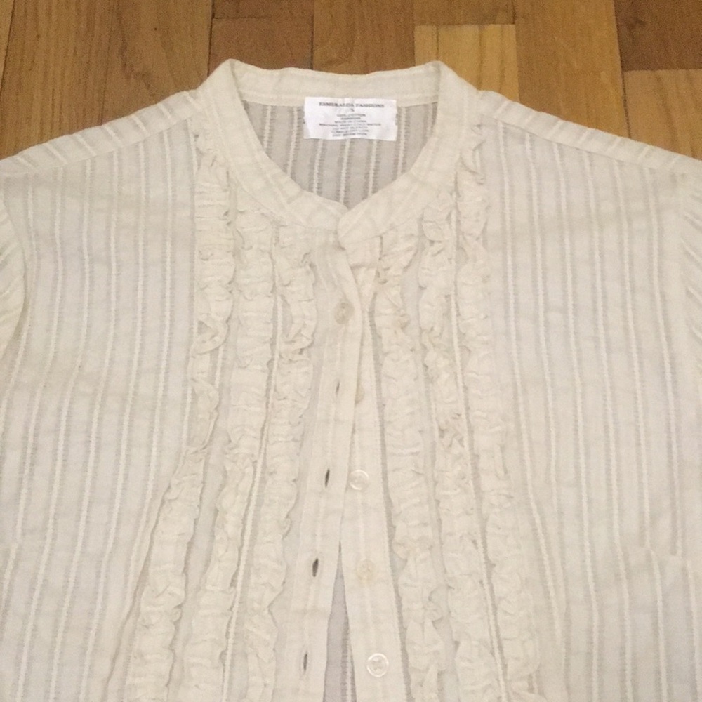 White blouse with ruffles